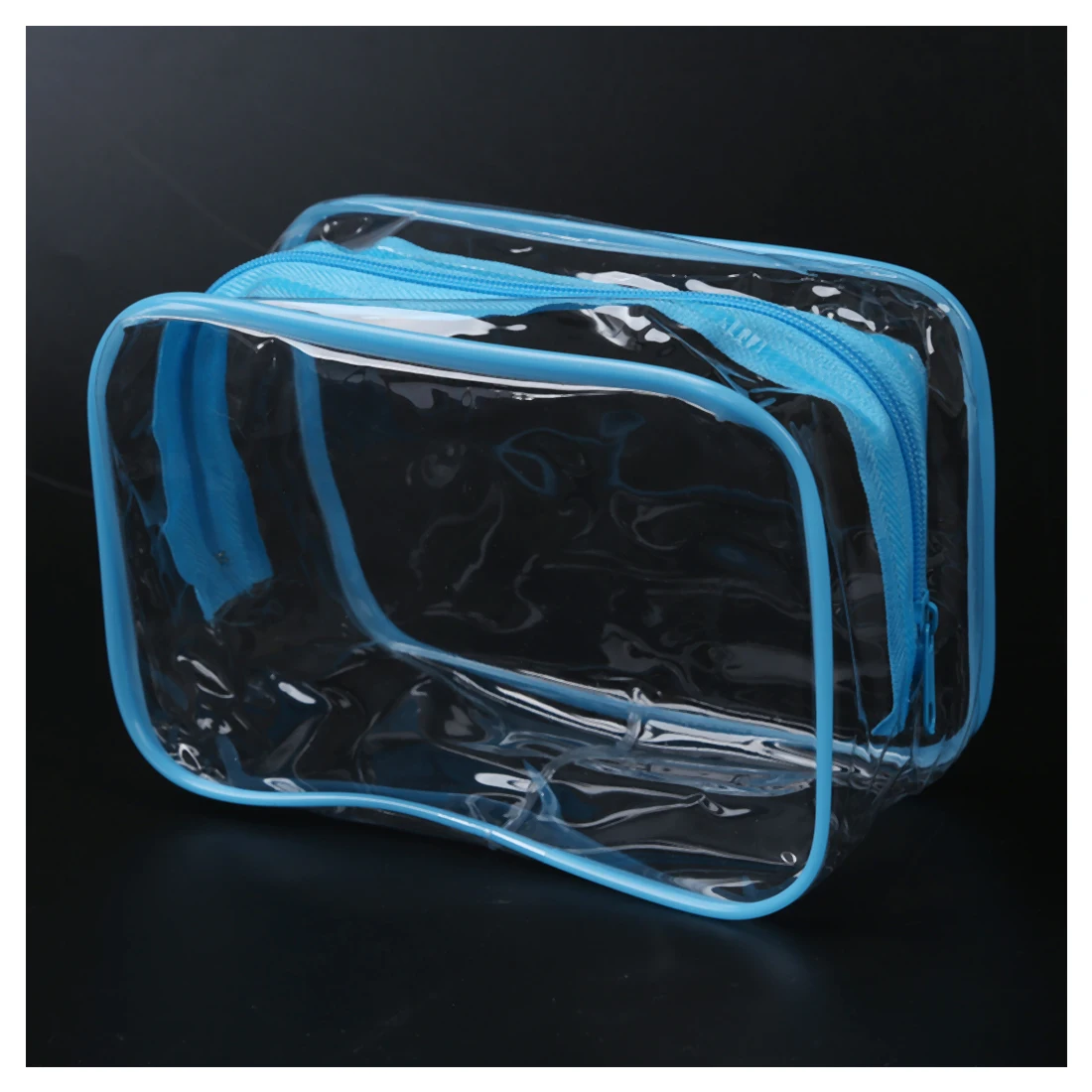 PVC Clear Pouch Travel Bathing Toiletry Zipper Cosmetic Bag Blue S | Багаж и сумки