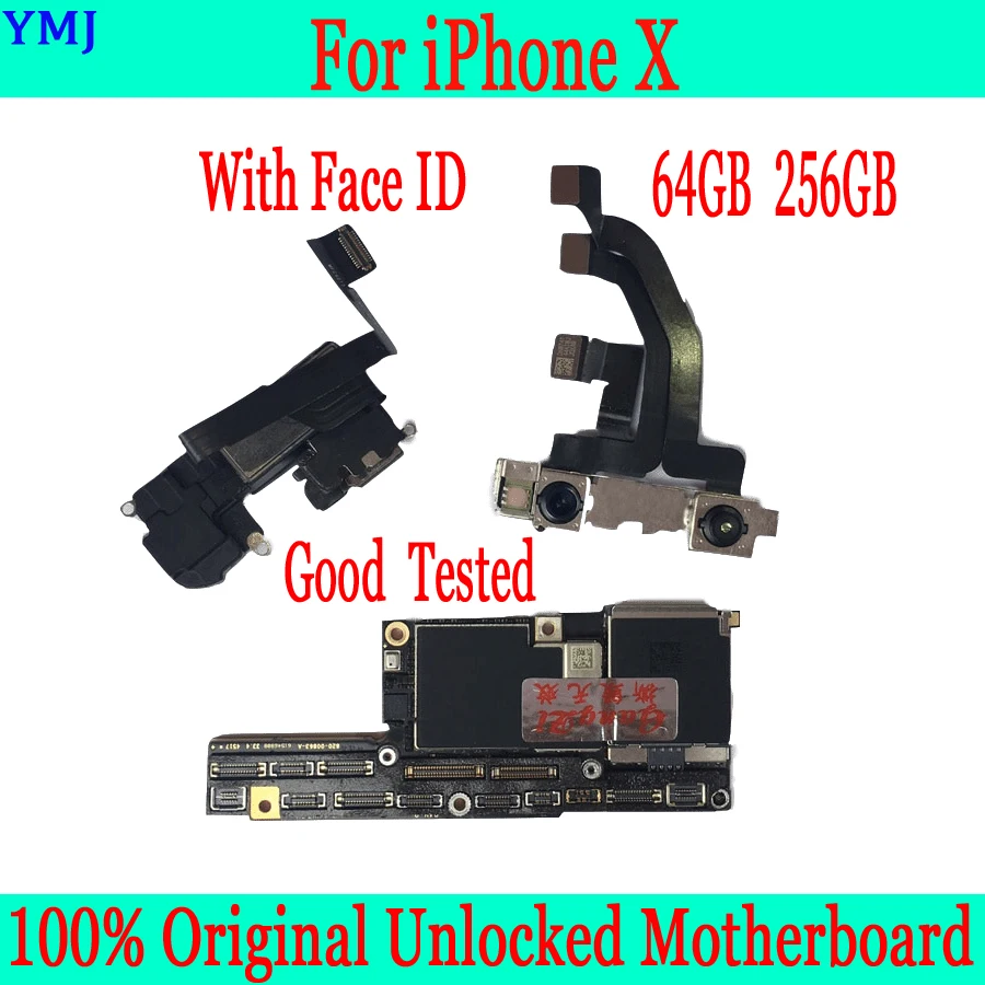 100% оригинальная разблокированная материнская плата для iphone x без Face ID/с ID 64 Гб 256