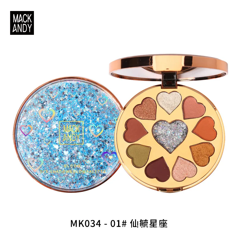 

Cheeks high-gloss integrated eye shadow Star fantasy Sand 10 color eye shadow plate Gel glitter bead matte eye shadow plate