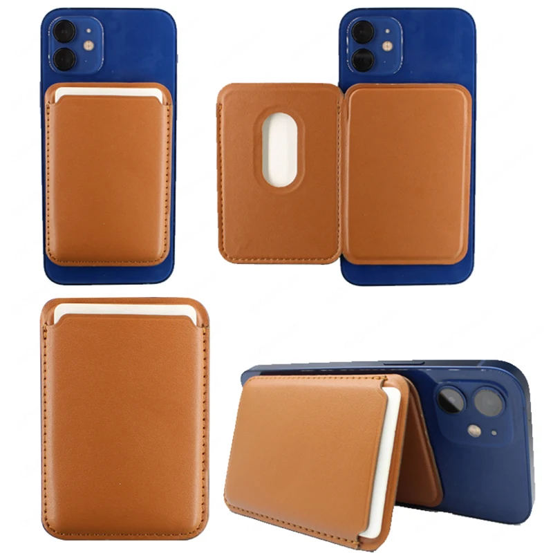 

For iPhone 12 Leather Wallet Card Slot Holder Phone Stand for IPhone 12Pro ProMax Mini Leather-Wallet Holder Protect Cover Case