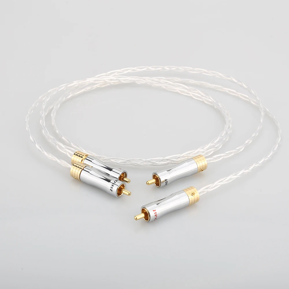 Hifi 8N OCC медный посеребренный RCA к кабель штекер rca мужской аудио | Электроника
