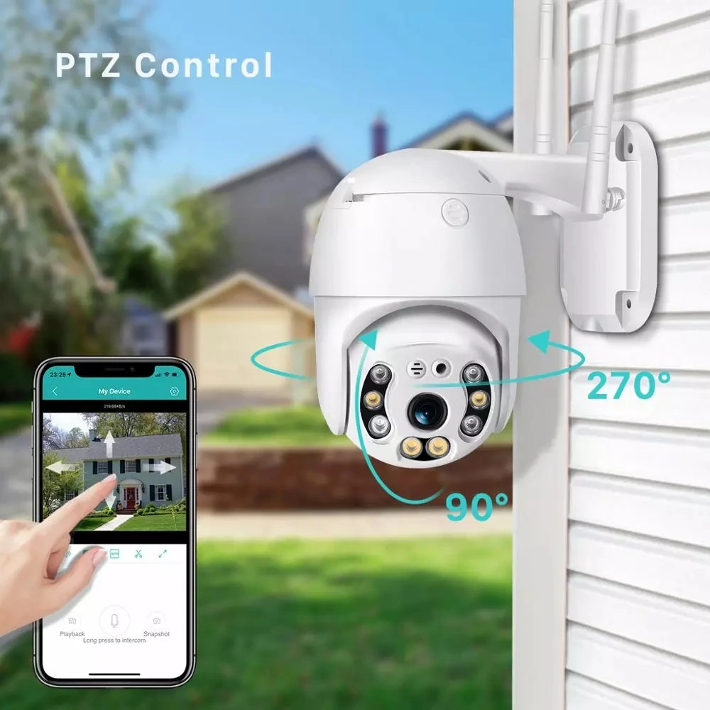 IP-камера наружная беспроводная 2 МП 1080P Wi-Fi PTZ 4-кратный зум