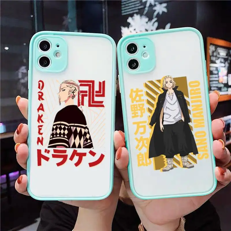 

Tokyo Revengers Anime Phone Case For iPhone 13 12 11 Mini Pro XR XS Max 7 8 Plus X Matte transparent blue Back Cover