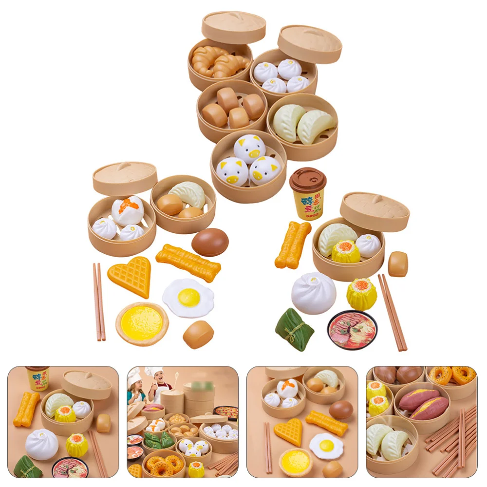 

3 Sets/51pcs Pretend Play Food Children Kitchen Toys Interactive Toys for Kids