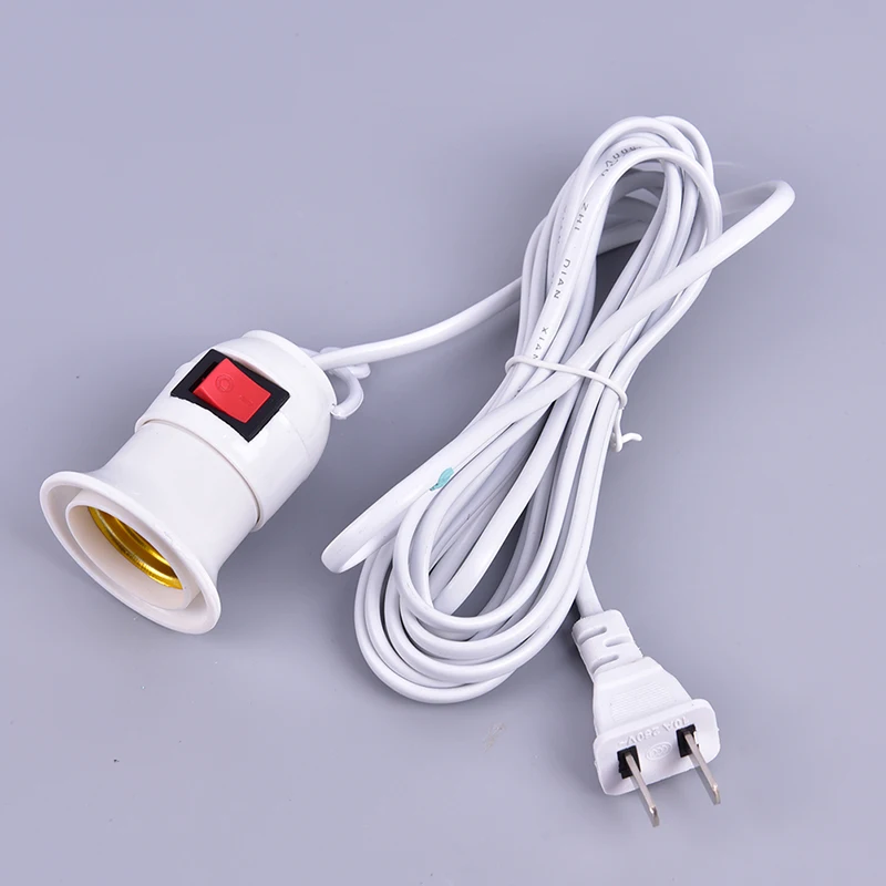 

E27 Lamp Bases Holder Power Cord Independent Push Button Switch US Plug