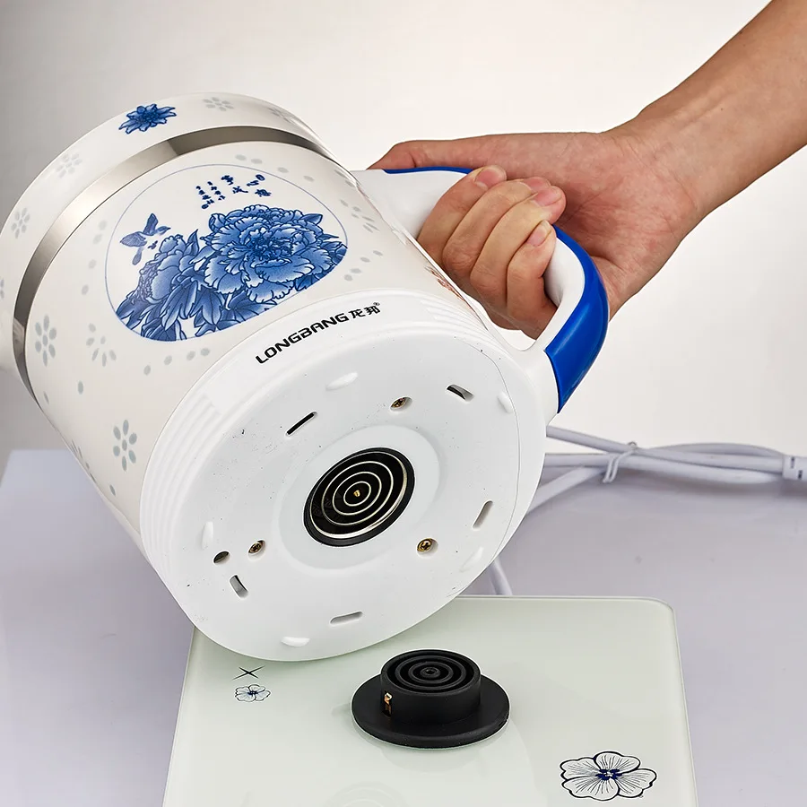 

Factory Direct Longbang Multi-Function Pot Decocting Pot High Boron Glass Blue and White Porcelain Health Pot 1.8L LB-882