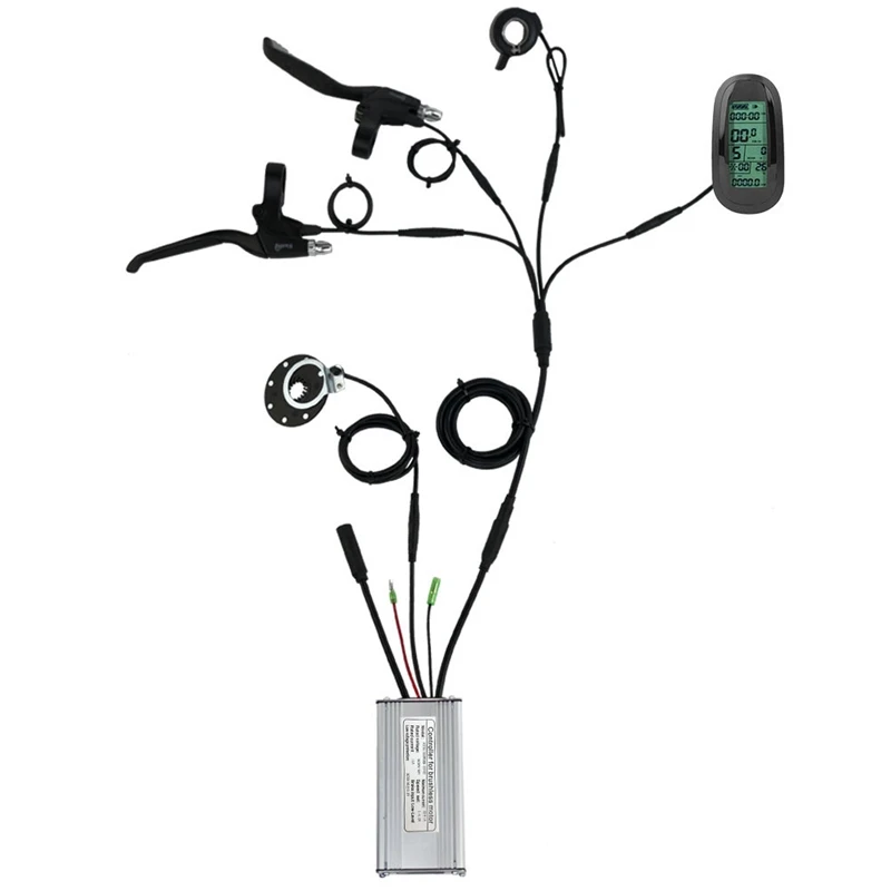 

Контроллер синусоидальной волны для электрического велосипеда, 36 В/48 В, 500 Вт, 22 А, дисплей KT LCD6, дроссельная заслонка большого пальца и датчи...