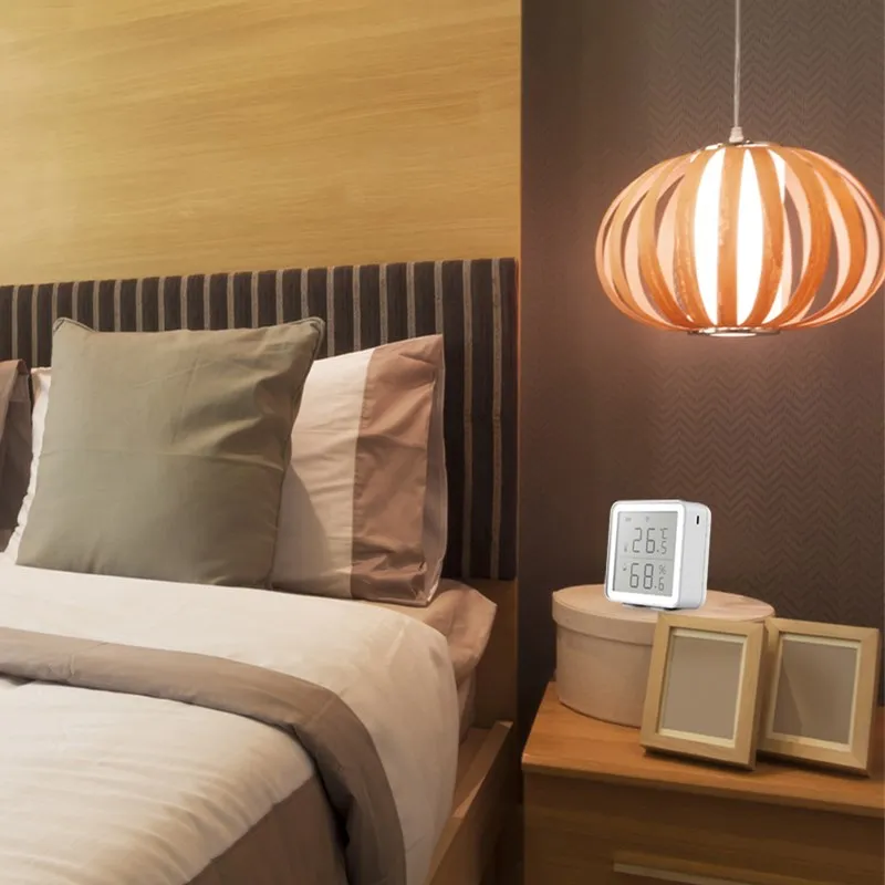 

WiFi Digital LCD Smart Temperature Humidity Sensor Compatible With Alexa Google Assistant Wireless Digital Hygrometer Tuya