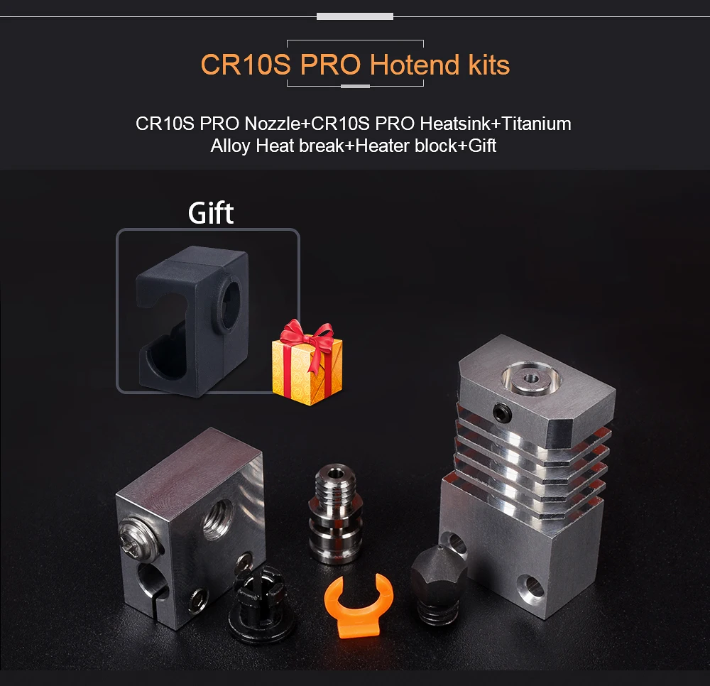 Высокое качество CR10S PRO Hotend Swiss MK8 закаленное стальное сопло радиатора титановый теплоотвод 3d принтер обновленный комплект для CR-10S PRO