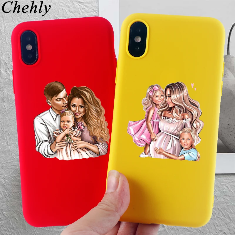 Чехол для Телефона IPhone 6s 7 8 11 12 Mini Plus Pro X XS MAX XR SE Super Mama чехлы Мягкий Силиконовый ТПУ
