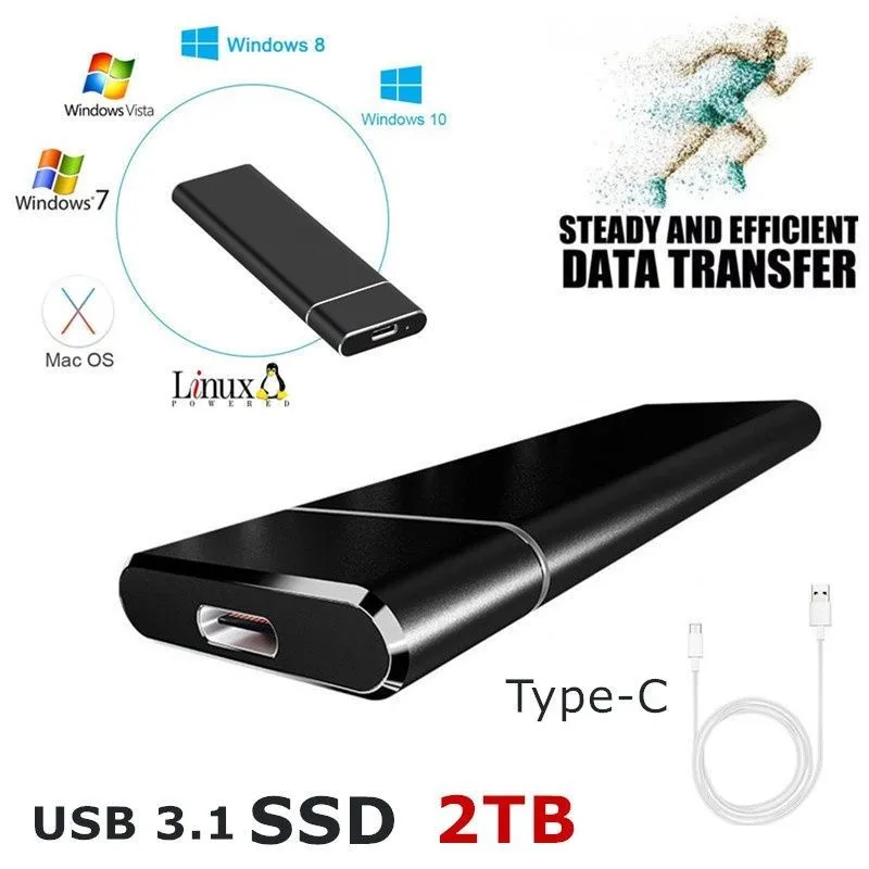 Высокая Скорость внешний m.2 SSD 2 ТБ 1 500 Гб Портативный мобильный жесткий диск USB 3
