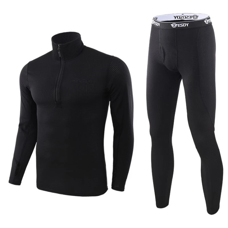 

New Thermal Underwear Sets Men Winter Long Sleeve Thermo Underwear Compression Fleece Sweat Male Motion Thick Clothing