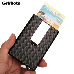 New Buisness Card Holder Carbon Fiber ID Metal Credit Card Wallet Automatic Card Case Designer Alumi in India