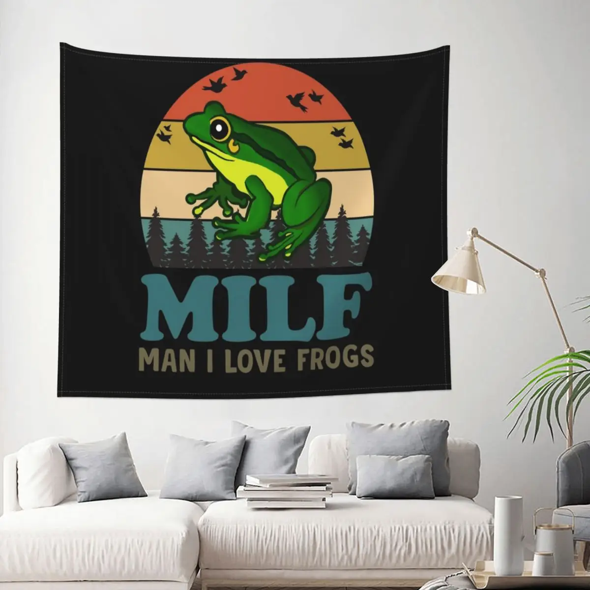 

MILF Man I Love Frogs Tapestry Meme Shrek Decoration Wall Room Home Decor Hanging Bedroom Kawaii Cute Fashion
