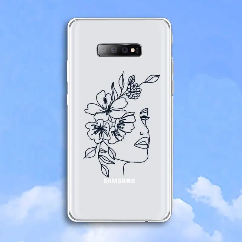 

Abstract art painting line Phone Case Transparent For Samsung Galaxy A 71 21s S note 8 9 10 plus 20 ultra