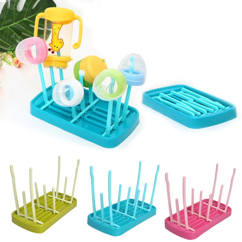 

Bottle Dry Rack Baby Bottle Drain Drying Racks Blue Pink Baby Bottle Cleaning Dryer Drainer Storage Drying Rack