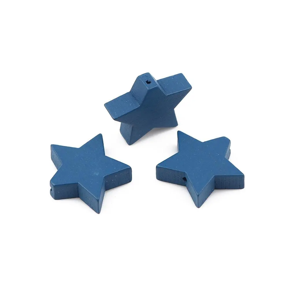 Doreen Box Natural Wooden Spacer Beads Pentagram Star Pendant Loose Decor for DIY Jewelry Making Necklace Finding 30PCs | Украшения и