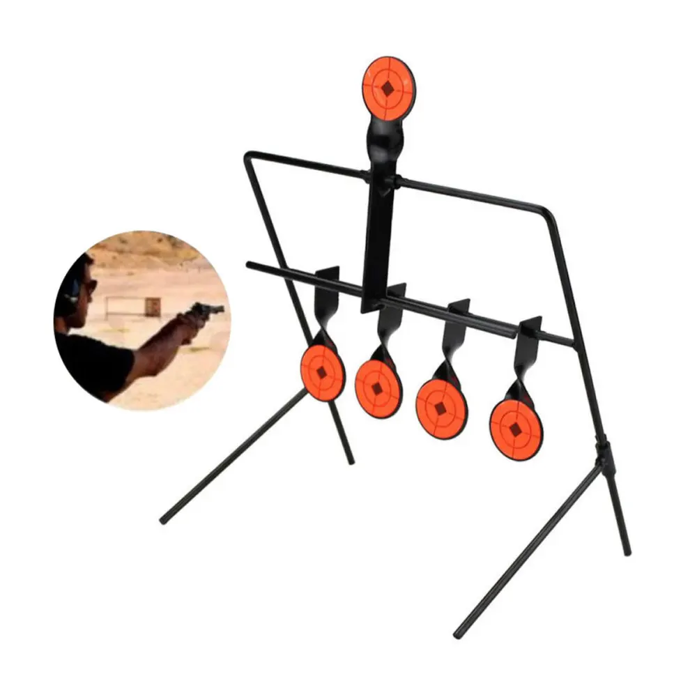 

Metal Resetting Shooting Target Paddle Wind Chime Style Target for Outdoor Shooting Training (Black)