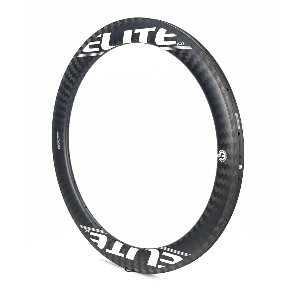 ELITEWHEELS 700c 60 мм бескамерный клинчерный обод из углеродного волокна трубчатый 12k Twill