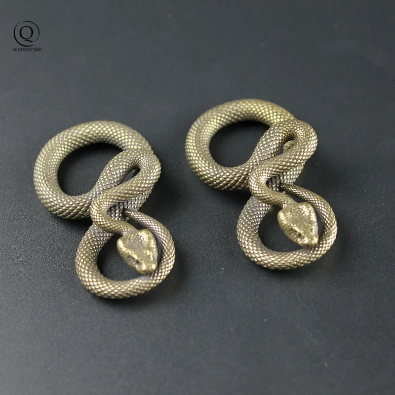 Винтажный медный брелок со знаками Зодиака змеи Подвески Ювелирные изделия из чистой латуни животное Кобра брелок подвесной шнурок брелок DIY Подвески подарок