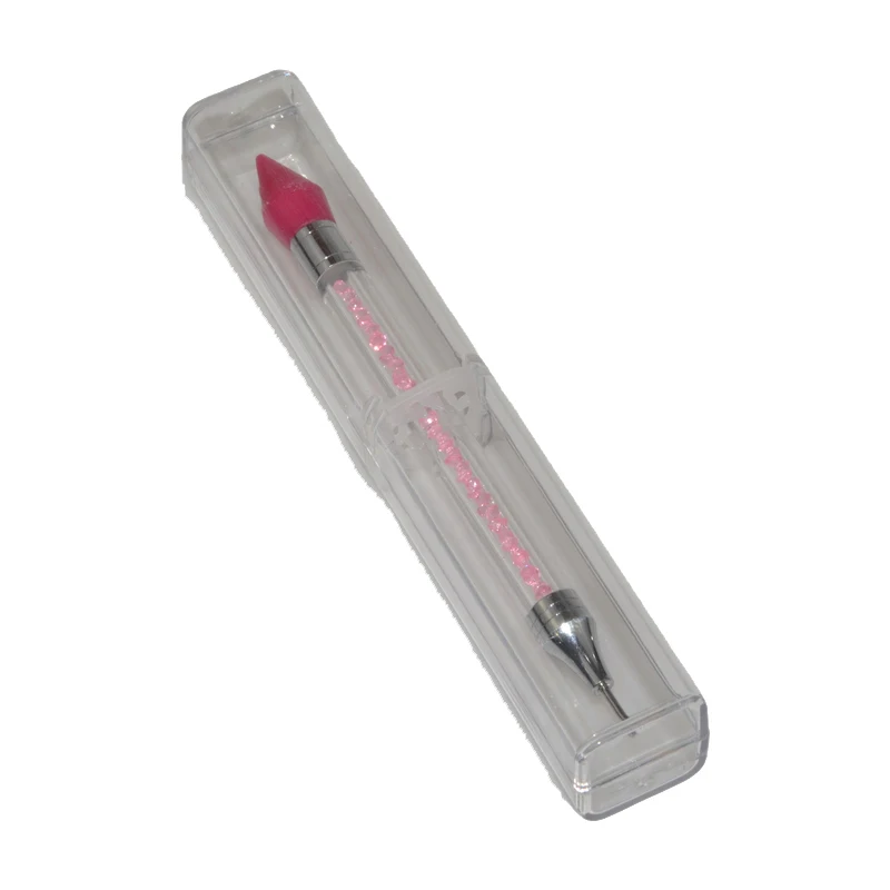 1 шт. двухсторонний точечный карандаш для дизайна ногтей восковой со стразами