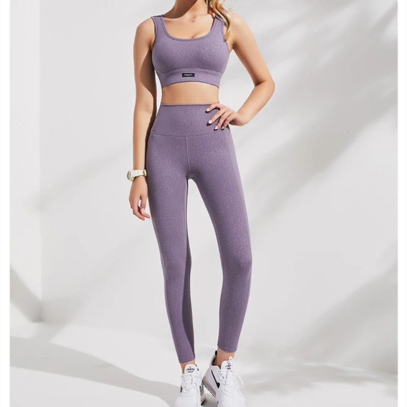 

Leopard Print Anti-Shock Sport Bra Top Anti-Sagging Adjustable Buckle Yoga Bra Beauty Back Gathered Crop Top Stretchy Sportswear