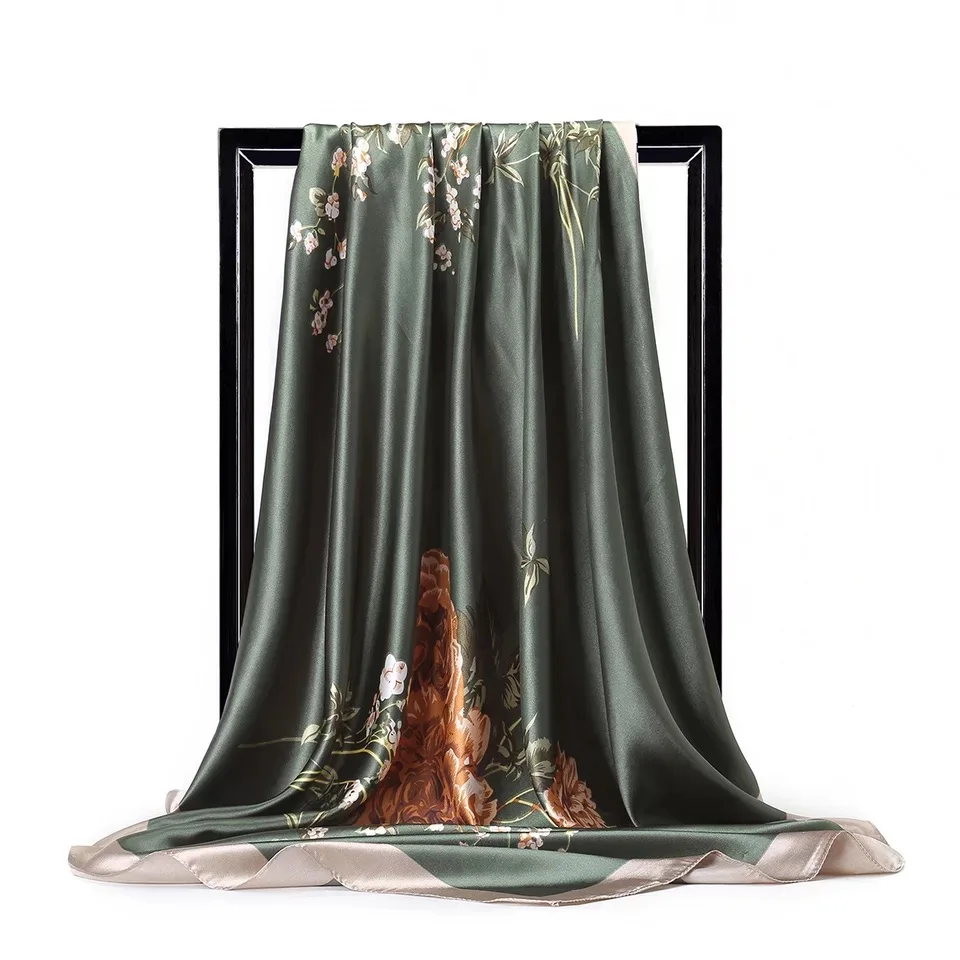 90 см квадратный женский шифоновый шарф шелковый Офисная Дамская шаль мягкий