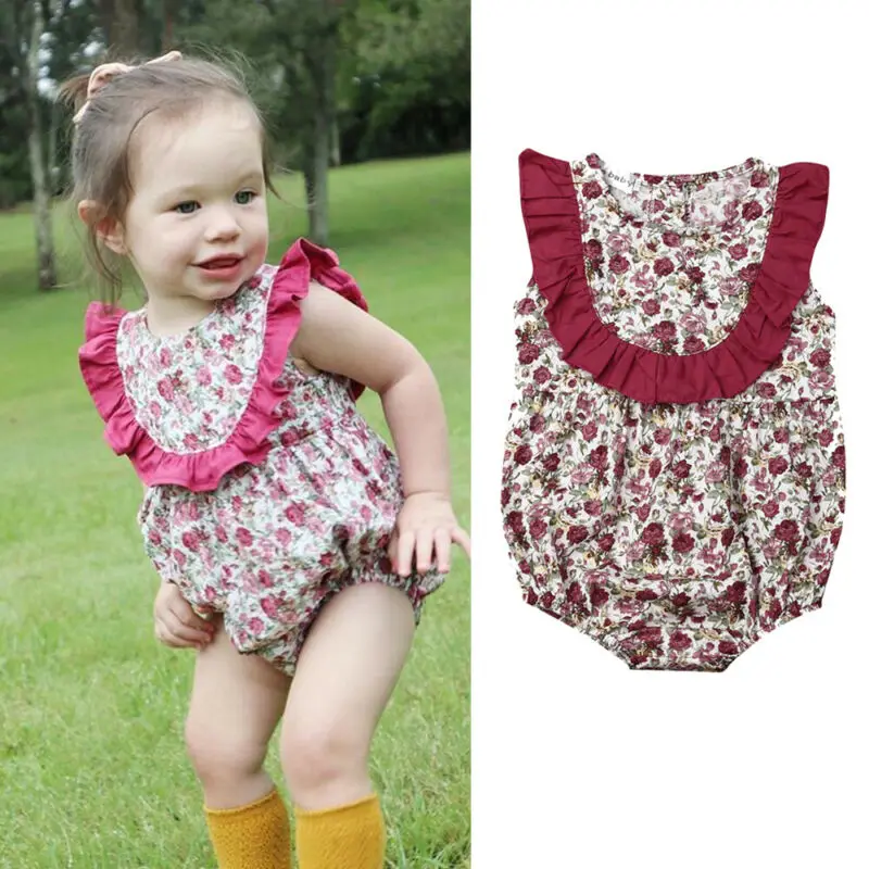 

Newborn Baby Girls Floral Romper Bodysuit Fashion Casual Jumpsuit Sunsuit Outfit