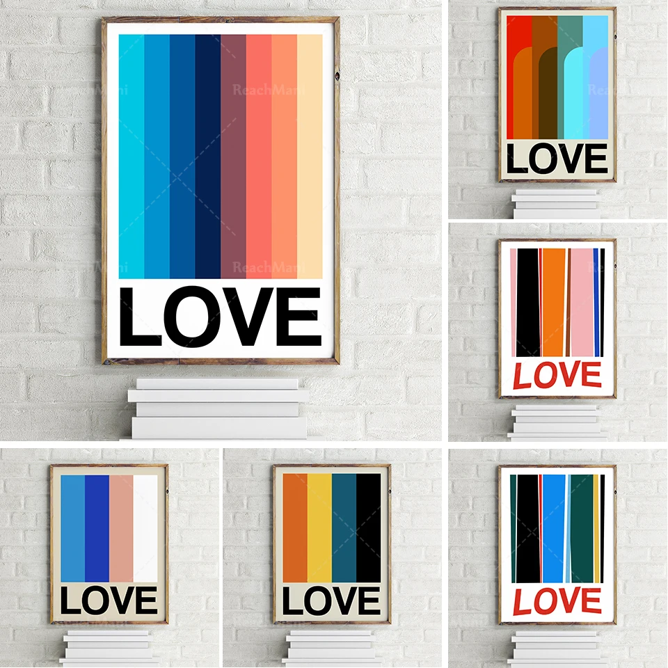 

Retro Love ART PRINT Art Typography Color Candy Wall Decoration | Retro Minimal Wall Art Poster Gallery