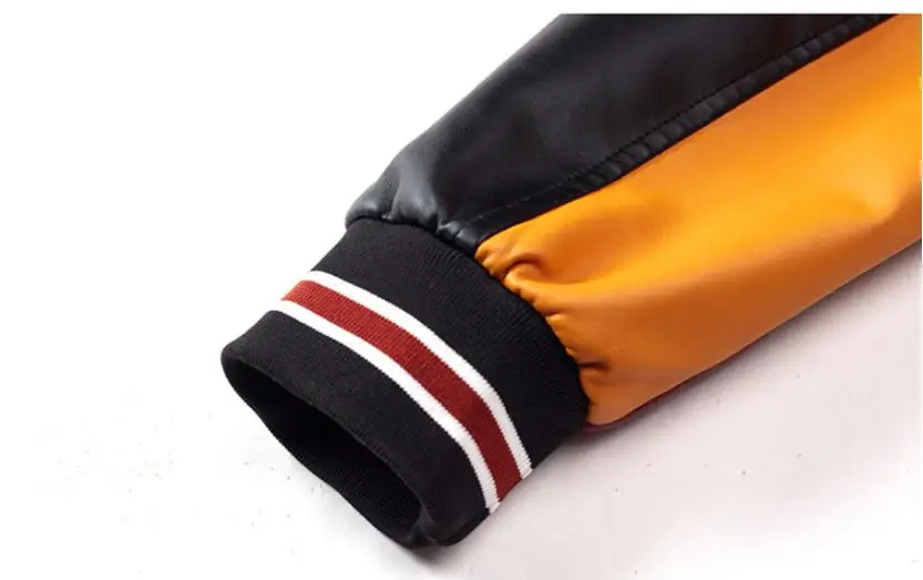 

Men Jacket Autumn Winter Leather Coats Long Sleeves Mixed Color Korean Male Motorcycle Clothing Plus Velvet Tops L/4Xl J3281