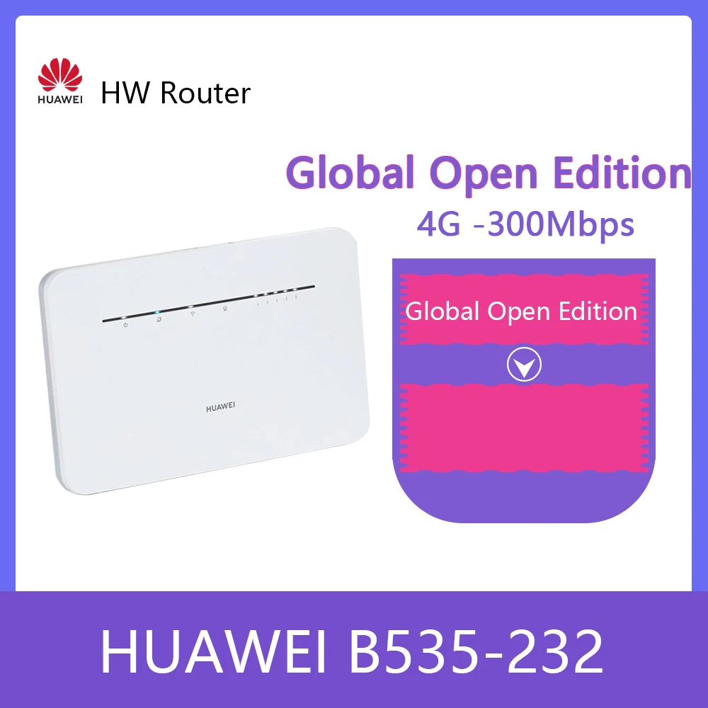 Разблокированный маршрутизатор Huawei B535-232 4G 3 Pro LTE FDD LTE: B1 / B3 B7 B8 B20 B28 B32 B38 Cat7 300 Мбит/с
