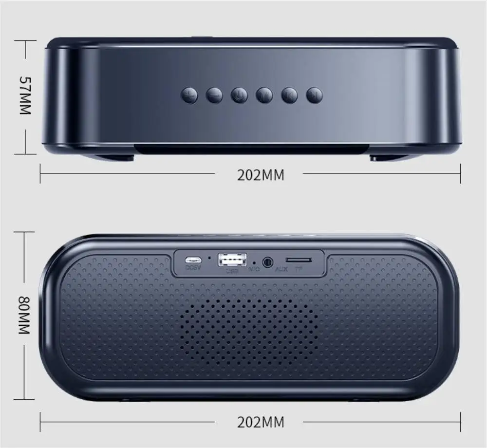 Bluetooth беспроводной динамик Tf светодиодный цифровой будильник сабвуфер двойной