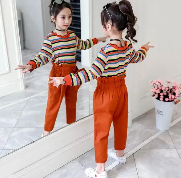 Весенне осенние комплекты одежды для девочек 2020 новый спортивный костюм