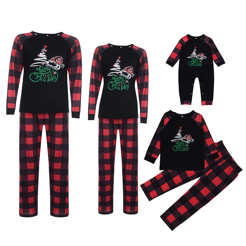 

пижама новогодняя пижамы новогодние 2022 Новый рождественский семейный пижамный комплект Ariver, домашняя одежда в клетку с принтом, пижамы для ...