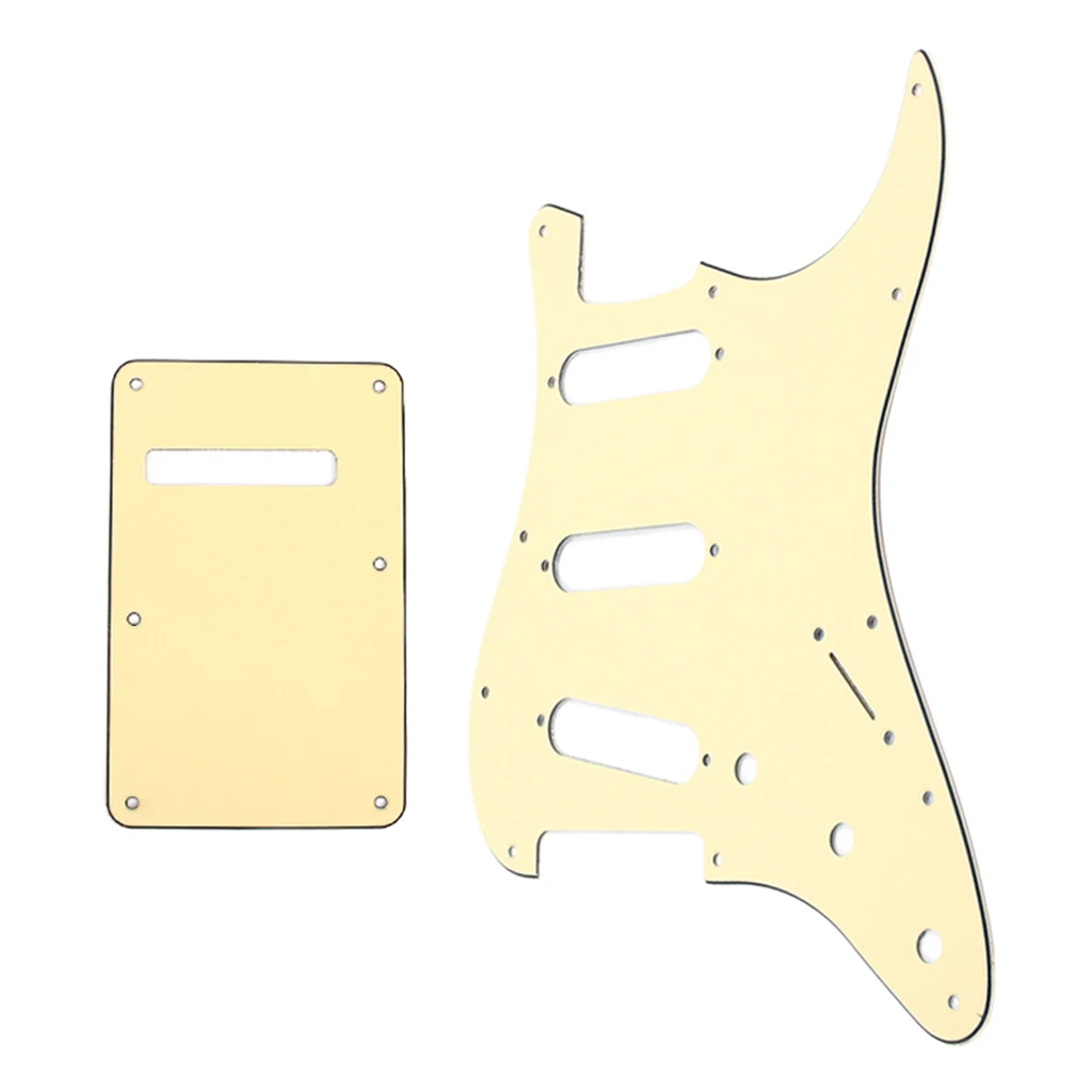 Guitar SSS Pickguard Protector 3Ply + Back Plate for Fender Style Electric | Спорт и развлечения