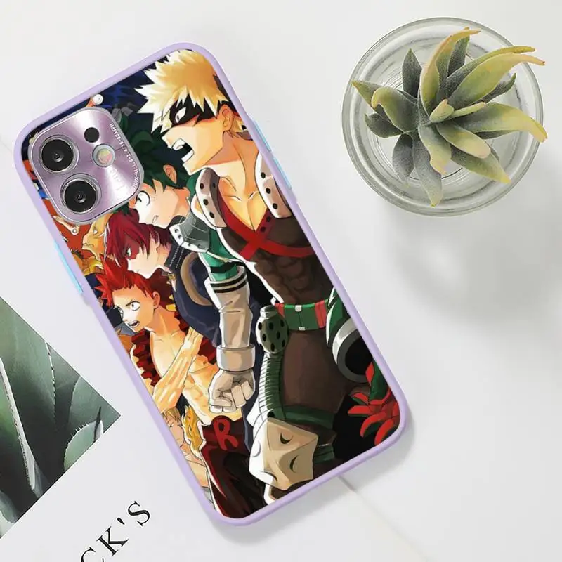 

Katsuki Bakugo My Hero Academia Phone Case For iPhone 12 11 Mini Pro XR XS Max 7 8 Plus X Matte transparent Purple Back Cover
