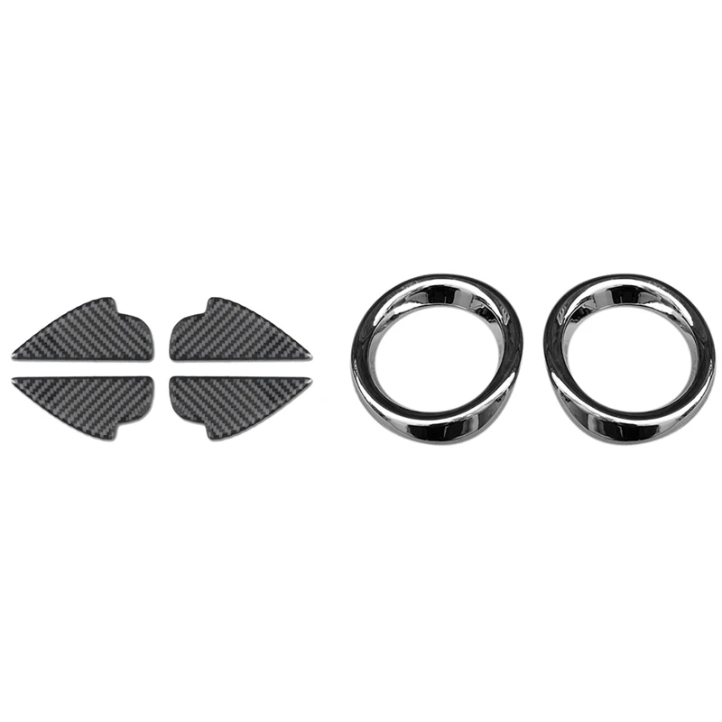 

2 Set Car Accessories: 1 Set Interior Door Handle Bowl Panel Cover Trim & 1 Set Front Bumper Fog Light Lamp Frame Cover