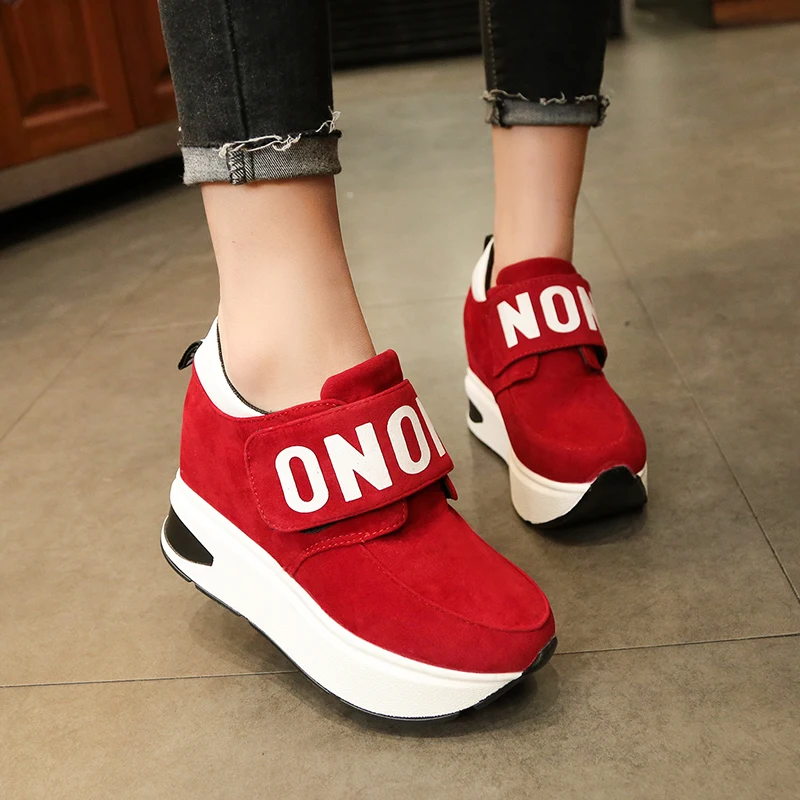 

Autumn Platform Shoes Fashion Woman Slip on Casual Women Shoes Round Toe Flats Zapatillas Mujer Velcro Comfortable Walking Shoes