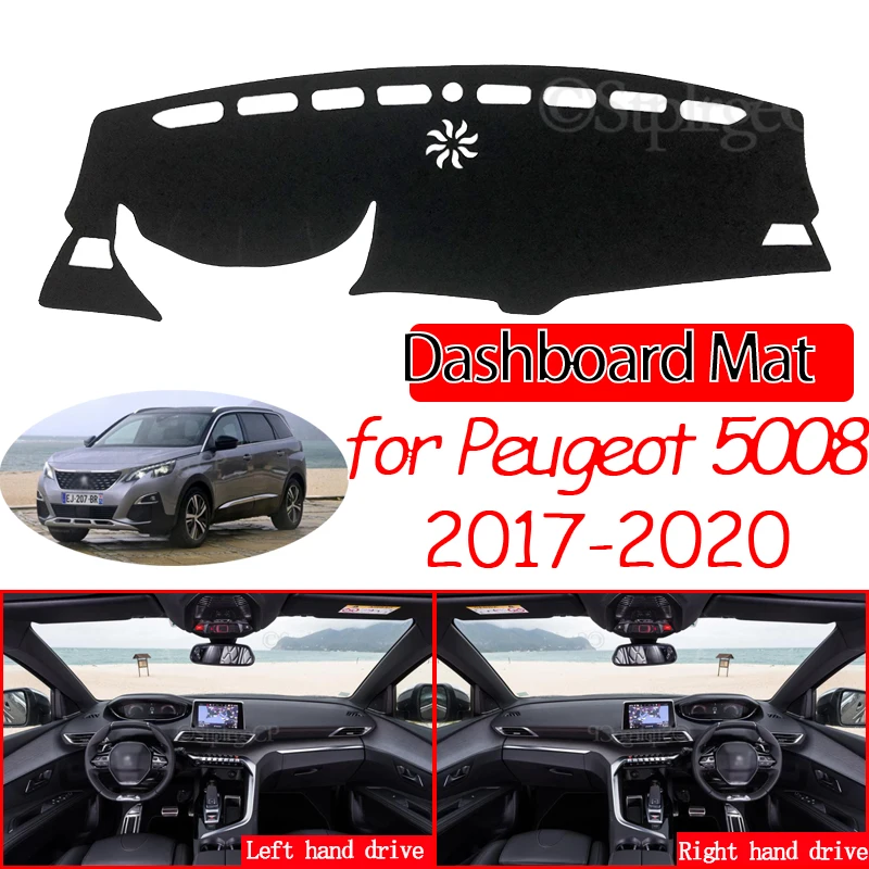 

Противоскользящий коврик для Peugeot 5008 2017 2018 2019 MK2, накладка на приборную панель, Солнцезащитный коврик, защита от УФ-лучей, аксессуары для ковр...