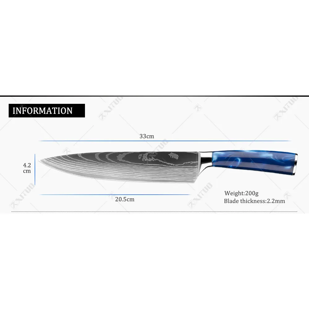 Нож шеф-повара из нержавеющей стали 8 дюймов | Дом и сад