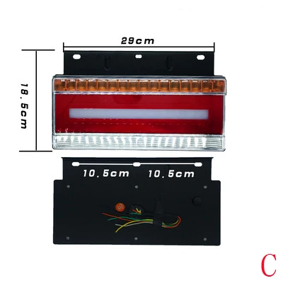1Pair Led Rear Running Stop Brake Tail Ligth for 24V Heavry Truck Trailer With Water Flowing Turn Signal Marquee Horse Race Lamp