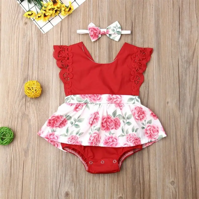 Emmababy новорожденных малышей Одежда для детей девочек цветочный комбинезон с