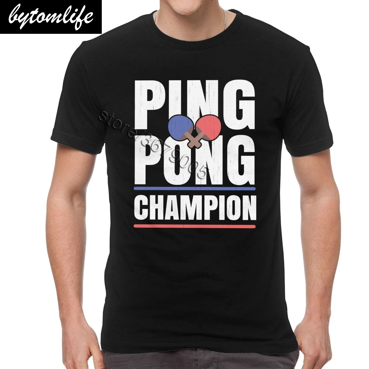 Футболка мужская в стиле ретро для пинг понга хлопковая тенниска с коротким