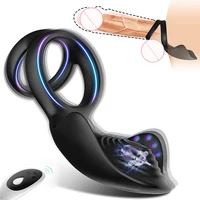 dual cock delay ring 10 mode vibration breast butt bikini massager waterproof clit stimulator prolong erection toy for couple