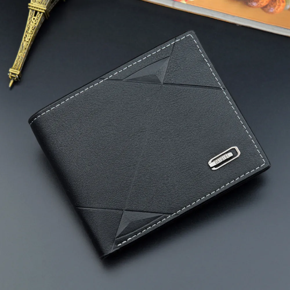 Мужской короткий двойной кошелек из искусственной кожи Masculina Billetera кредитный ID