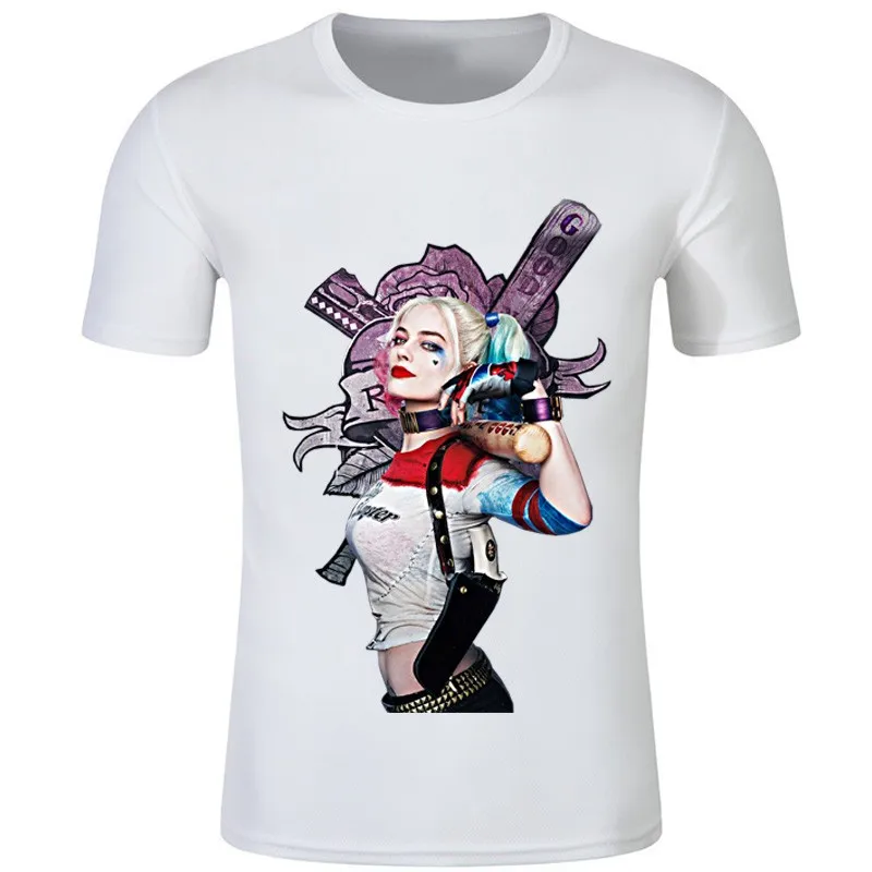 SUICIDE SQUAD MENS HARLEY QUINN JOKER T SHIRT SHORT SLEEVE CLOTHES TOPS TEE MALE TSHIRT MEN T-SHIRT | Мужская одежда