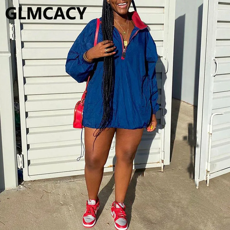 

Женское повседневное свободное мини-платье с длинным рукавом