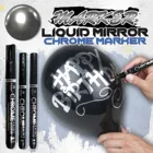 Ручка-отражатель с воздушными шарами для свадебной вечеринки Творческий Праздник DIY граффити украшение серебро Искусство жидкое зеркало хромированная краска маркер 3 мм