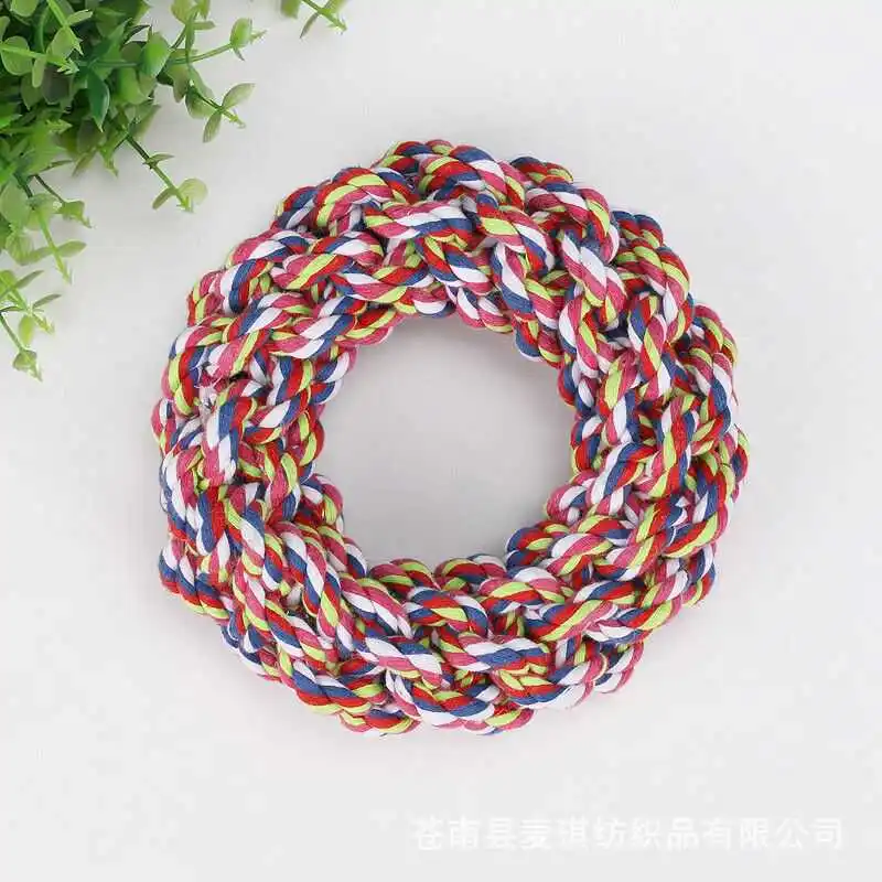 Cotton Round Rope Knot Indestructible Dog Toys For Large Dogs Dental Chew Durable Braided Bone Clean Teeth Funny Tool | Дом и сад