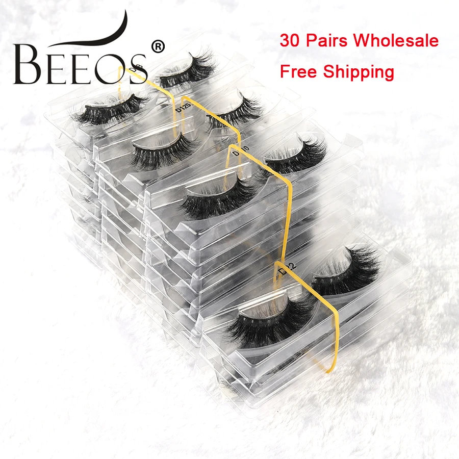 

Beeos 30 Pairs Mink Lash Wholesale 3D Mink False Eyelashes Cruelty-free Natural Soft Eye Lashes Make Up Eyelash Extension